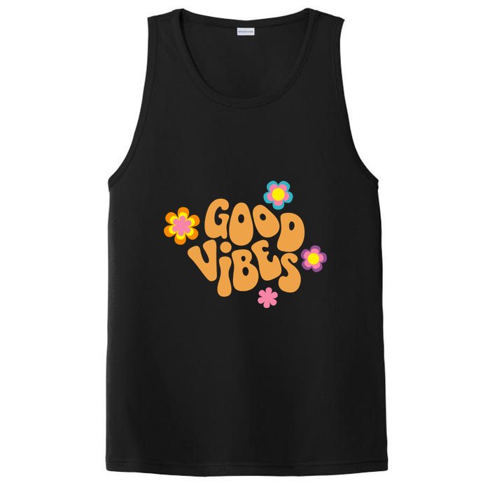 Good Vibes Retro Groovy Flower PosiCharge Competitor Tank