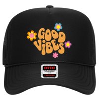 Good Vibes Retro Groovy Flower Hat
