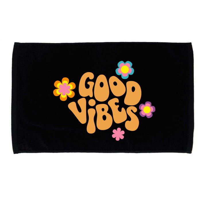 Good Vibes Retro Groovy Flower Microfiber Hand Towel
