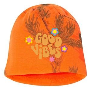 Good Vibes Retro Groovy Flower Kati - Camo Knit Beanie