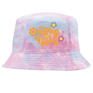 Good Vibes Retro Groovy Flower Tie-Dyed Bucket Hat