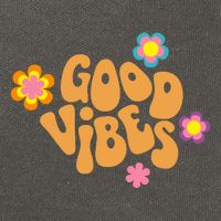 Good Vibes Retro Groovy Flower Cotton Canvas Backpack