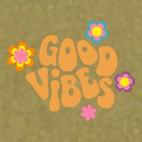 Good Vibes Retro Groovy Flower Garment-Dyed Women's Muscle Tee