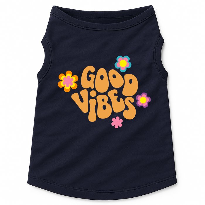 Good Vibes Retro Groovy Flower Doggie Tank