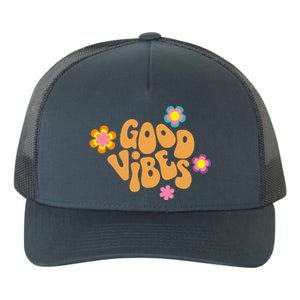 Good Vibes Retro Groovy Flower Yupoong Adult 5-Panel Trucker Hat