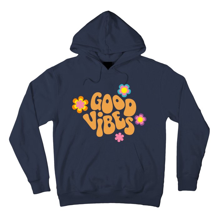 Good Vibes Retro Groovy Flower Hoodie