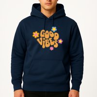 Good Vibes Retro Groovy Flower Hoodie