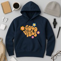 Good Vibes Retro Groovy Flower Hoodie