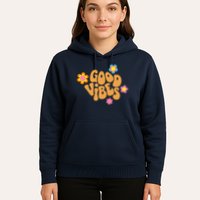 Good Vibes Retro Groovy Flower Hoodie
