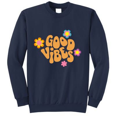 Good Vibes Retro Groovy Flower Sweatshirt