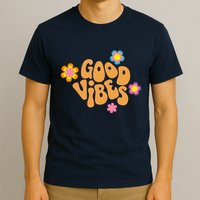 Good Vibes Retro Groovy Flower T-Shirt