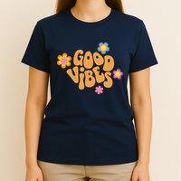 Good Vibes Retro Groovy Flower T-Shirt
