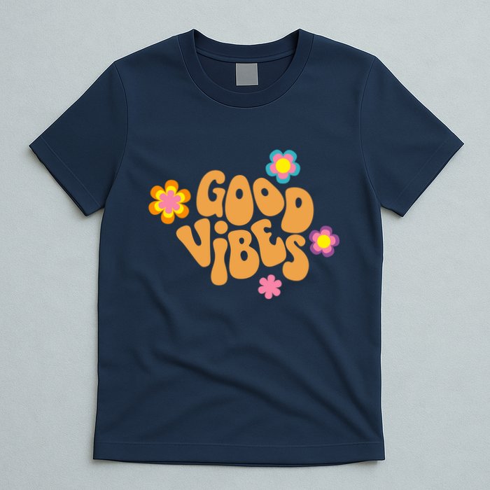 Good Vibes Retro Groovy Flower T-Shirt