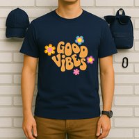 Good Vibes Retro Groovy Flower T-Shirt
