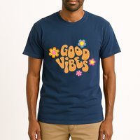 Good Vibes Retro Groovy Flower Tall T-Shirt