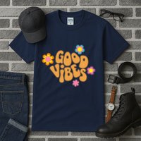 Good Vibes Retro Groovy Flower Tall T-Shirt