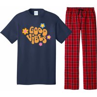 Good Vibes Retro Groovy Flower Pajama Set