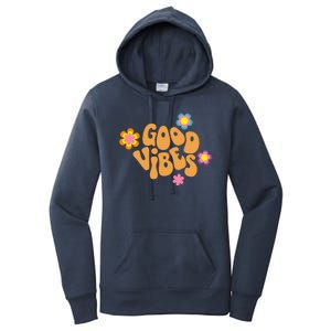 Good Vibes Retro Groovy Flower Women's Pullover Hoodie