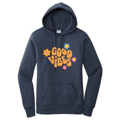 Good Vibes Retro Groovy Flower Women's Pullover Hoodie