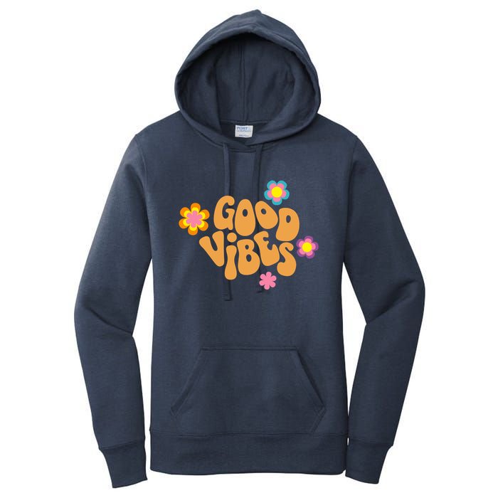 Good Vibes Retro Groovy Flower Women's Pullover Hoodie