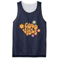 Good Vibes Retro Groovy Flower Mesh Reversible Basketball Jersey Tank