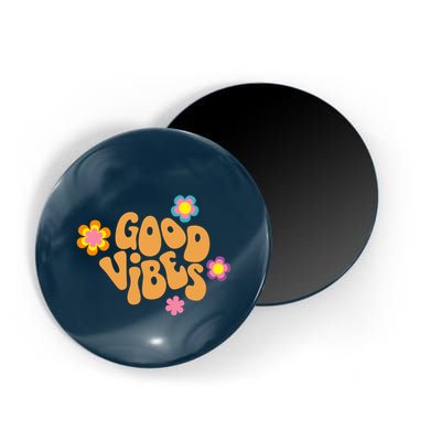 Good Vibes Retro Groovy Flower Magnet