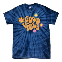 Good Vibes Retro Groovy Flower Tie-Dye T-Shirt