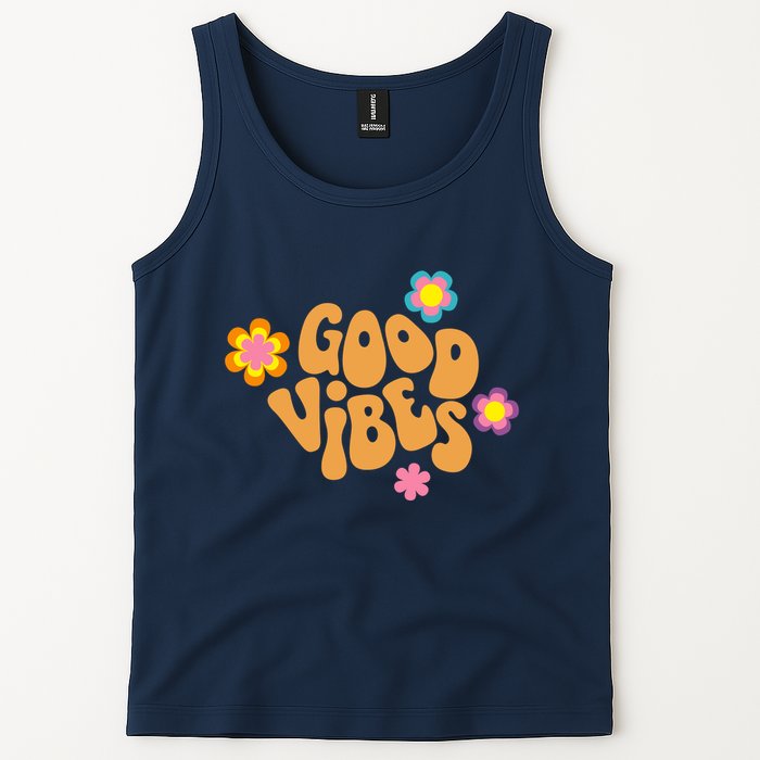 Good Vibes Retro Groovy Flower Tank Top
