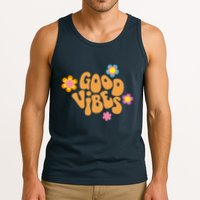 Good Vibes Retro Groovy Flower Tank Top