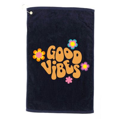 Good Vibes Retro Groovy Flower Golf Towel