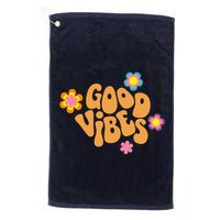 Good Vibes Retro Groovy Flower Golf Towel