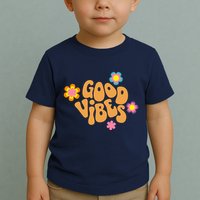 Good Vibes Retro Groovy Flower Toddler T-Shirt