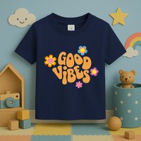 Good Vibes Retro Groovy Flower Toddler T-Shirt