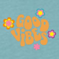 Good Vibes Retro Groovy Flower Sueded Cloud Jersey T-Shirt