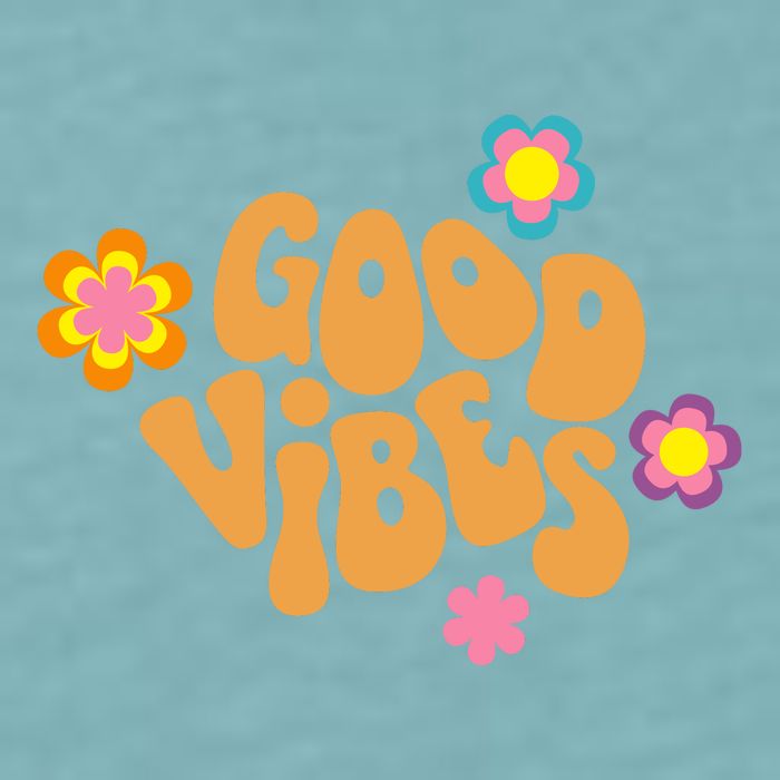 Good Vibes Retro Groovy Flower Sueded Cloud Jersey T-Shirt