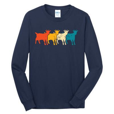 Goat Vintage Retro Farm Animal Goats Farmer Gift Tall Long Sleeve T-Shirt