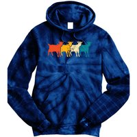 Goat Vintage Retro Farm Animal Goats Farmer Gift Tie Dye Hoodie