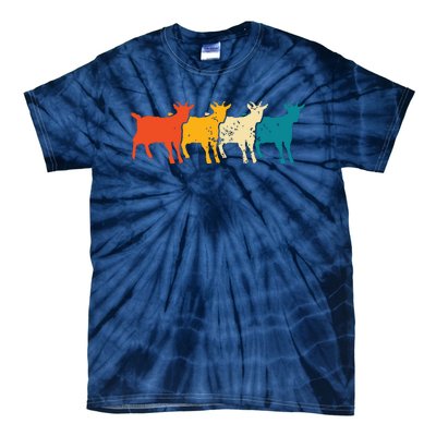 Goat Vintage Retro Farm Animal Goats Farmer Gift Tie-Dye T-Shirt