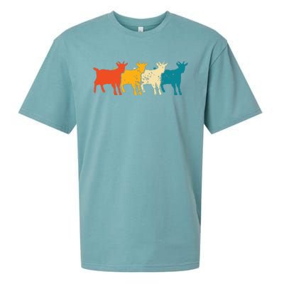 Goat Vintage Retro Farm Animal Goats Farmer Gift Sueded Cloud Jersey T-Shirt