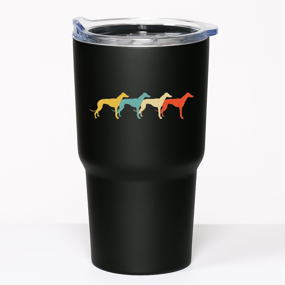 Greyhound Vintage Retro Dog Pet Racer Lover 60s 70s Gift Tumbler