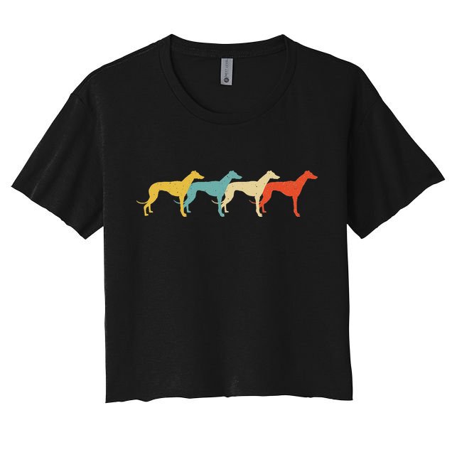 Greyhound Vintage Retro Dog Pet Racer Lover 60s 70s Gift Crop Top