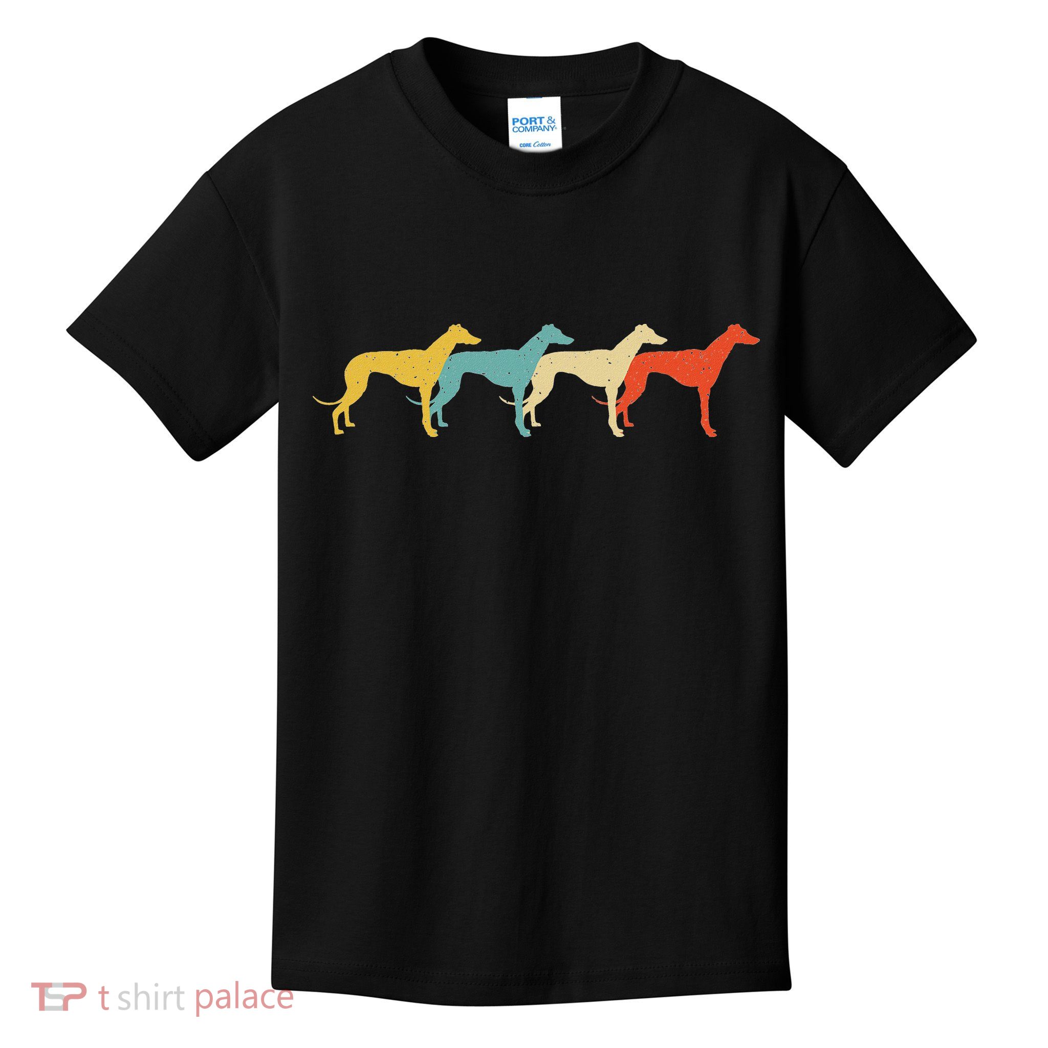 Greyhound Vintage Retro Dog Pet Racer Lover 60s 70s Gift Kids T-Shirt