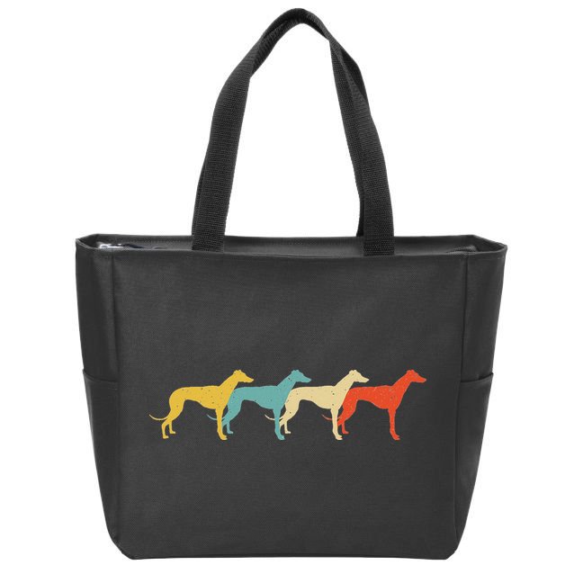 Greyhound Vintage Retro Dog Pet Racer Lover 60s 70s Gift Zip Tote Bag