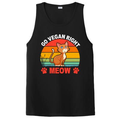 Go Vegan Right Meow Cute Gift PosiCharge Competitor Tank