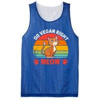 Go Vegan Right Meow Cute Gift Mesh Reversible Basketball Jersey Tank