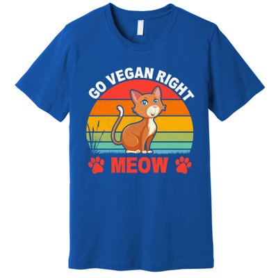 Go Vegan Right Meow Cute Gift Premium T-Shirt