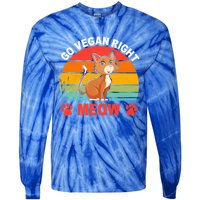 Go Vegan Right Meow Cute Gift Tie-Dye Long Sleeve Shirt