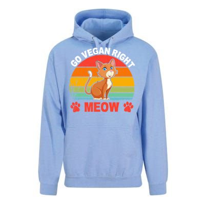 Go Vegan Right Meow Cute Gift Unisex Surf Hoodie