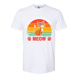 Go Vegan Right Meow Cute Gift Softstyle CVC T-Shirt