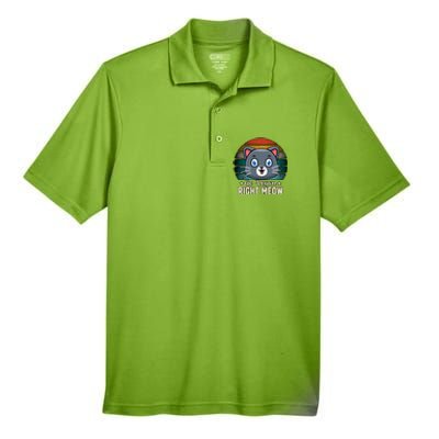 Go Vegan Right Meow Vegan Funny Saying Cute Gift Men's Origin Performance Piqué Polo